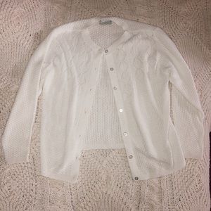 white sweater cardigan